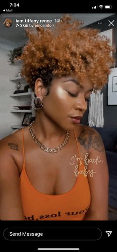 Rose Gold Hair For Black Women, Short Colored Natural Hair Black Women, Ginger Tapered Natural Hair, Blonde Tapered Haircut Black Women, Tapered Hairstyles For Black Women, Colored Short Natural Hair, Natural Hair Mullet Black Women, Tappered Hair Cut For Black Women, Tapered Mohawk Natural Hair Black Women