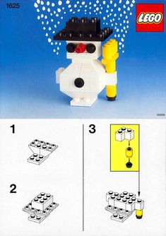 the instructions for this lego snowman is shown