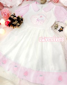 Discount code: frillsandhorses Kawaii Mini Dress For Summer, Kawaii Mini Length Summer Dress, Kawaii Summer Mini Dress, Cute Pink Mini Length Dress, Pink Doll Collar Dress For Spring, Kawaii Sleeveless Summer Dresses, Fitted White Kawaii Dress, White Fitted Kawaii Dress, Cute Summer Dresses With Doll Collar