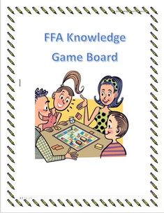 an image of a game board with children playing it and the words faa knowledge game board