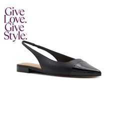 in stock Black Slingback Pumps With Adjustable Strap For Spring, Black Slingback Pumps With Adjustable Strap, Slingback Flats, Black Flats, In Store, Pick Up, Buy Online, Free Shipping, Black