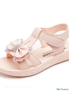 OrcaJump - Kids Glitter Sequined Beach Sandals - Pink and Beige - Big Kids (7+ Years) and Little Kids (4 Non-slip Sandals For Party In Spring, Non-slip Sandals For Spring Party, Cute Non-slip Sandals For Party, White Glitter Open Toe Sandals, Pink Glitter Sandals For Summer, Pink Glitter Sandals For Spring, Summer Adjustable Glitter Sandals, Adjustable Glitter Sandals For Summer, Summer Glitter Flat Sandals