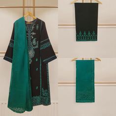 "Brand New With Tags Agha Noor Original💯 3 Piece(Shirt Pant & Dupatta) Shirt:Velvet Embroidered With Dabka Pearls and Sequins Work Plazo Pant:Embroidered Velvet  Dupatta:Organza Embroidered  Color:Green Size:XS Small Medium & Large XS Chest:37\" Small Chest:39\" Shirt Length:41\" Pant Length:39\" Medium Chest:40\" Shirt Length:42\" Pant Length:39\" Large Chest:43\" Large Chest:44\" Shirt Length:45\" Pant Length:38\" ❌No Return or Exchange❌ ➡️Feel free to message us if you need more pictures, measurements and details about the dress. DISCLAIMER: Dry clean recommended. Iron the clothes at moderate temperature. Do not use any type of bleach or stain removing chemicals. Actual color may slightly vary from the image shown." Black Cotton Sets With Intricate Embroidery, Plazo Pant, 40 Shirt, Mom Dresses, Velvet Dupatta, Designer Ready To Wear, Agha Noor, Shirt Pant, Embroidered Velvet