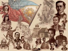 many different people are depicted in this collage with the flag and symbols on them