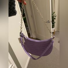 Cute Little Purple Purse, Longer Strap Inside That You Can Attach. Nwt Never Used. Ysl Wallet On Chain, Ysl Wallet, Crossbody Phone Purse, Snake Skin Handbag, Purple Purse, Vintage Evening Bags, White Purses, White Handbag, Brown Purses