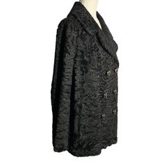 Vintage 60s Pelz Zeller Curly Lamb Wool Fur Coat L Black Hook Closure PocketsExcellent conditionChest: 22" laying flatSleeves: 24"Length: 28" shoulder to hemReal curly lamb furMade in Berlin Formal Black Outerwear With Covered Buttons, Black Evening Outerwear With Buttons, Black Hook, Vintage 60s, New Shop, Fur Coat, Berlin, Wool, Black