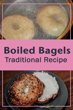 baked bagels on a plate and in a bowl