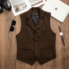 3 Colors Vintage Wool Vest, Men Casual Wool Waistcoat, Autumn Winter Warm Wool Waistcoat, Large Size Collar Wool Tweed Vest, Gift for Dad ★PRODUCT DETAILS★ MATERIAL:  Made of  Wool 15%-30% and Polyester, the fabric is wrinkle resistant, comfortable and durable, suitable for all occasions. Customized sizes can only be accepted for chest circumference for the time being, if you want to customize other sizes, please contact me. For more great deals and discounts, please visit my store https://www.etsy.com/shop/XiaoWuweekShop?ref=seller-platform-mcnav ★Note★ ★★Washing advice Hand wash or gentle express machine wash in water temperature below 30 degrees. For machine washing, please use a laundry bag of the right size. Use neutral washing liquid, wash dark and light colors separately. Do not use Business Vest With Pockets For Fall, Fall Business Vest With Pockets, Tweed Vest With Pockets For Tailoring, Fall Tweed Vest With Pockets, Business Vest With Buttons For Fall, Winter Tweed Vest With Pockets, Classic Vest With Lapel Collar For Fall, Tailored Single-breasted Tweed Vest, Single Breasted Tweed Vest For Workwear