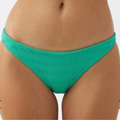 Brand New, Nwt Oneill Saltwater Solids Textured Flamenco Bikini Bottom. Color: Kelly Green. Hygienic Liner Attached. Fitted Green Beachy Bottoms, Green 4-way Stretch Swimwear For Swimming, Green 4-way Stretch Swimwear, Solid Color Seamless Tie-side Swimwear Bottom, Green Nylon Tie-side Swimwear, Green Nylon Tie-side Swimwear Bottom, Cheeky Bikinis, Kelly Green, Bralette