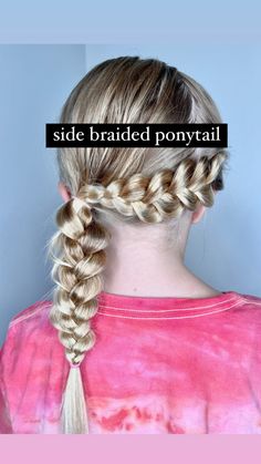 Side Braided Ponytail Side Braided Ponytail, Do Hairstyles, Side Braid Ponytail, Super Cute Hairstyles, Teenage Hairstyles