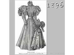 This listing is for a PDF Sewing Pattern of a Linen Dress, comprised of a  Bodice and Skirt,  made from an original 1896 La Mode Illustree Pattern.  The PDF Pattern (O60701 38) have been copied exactly as published in 1896 using a CAD program and will print out FULL SIZE pattern pieces as PDFs of 65 A4 or 66 letter pages using an ordinary printer or 5 A0 pages. A separate file for the Pattern Instructions in FRENCH (with an internet translation into ENGLISH) is also supplied. Expert knowledge of 1890s Fashion, Dress Bodice, Period Clothing, Period Outfit, Skirt Patterns Sewing, Pattern Pieces, Sewing Skirts, John Wayne, London Wedding