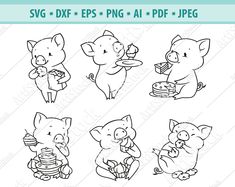 pig cliparts for kids and adults to use on crafts, cards or t - shirts