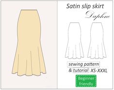 the sewing pattern for a skirt is shown