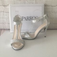 Women's Silver Metallic Strappy High Heel Sandals Size 8.5 By Caparros/Style Esther New In Box Silver High Heel, Strappy High Heels Sandals, Silver High Heels, Strappy High Heels, Heel Sandals, High Heel Sandals, High Heel, New Color, Metallic Silver