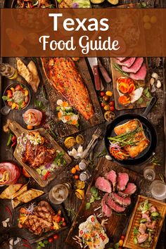 the texas food guide is shown in this image