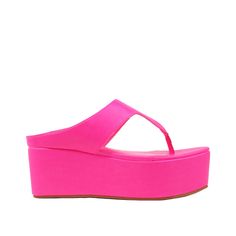 Vegan leather upper with man made sole Slip-on styling Platform measures approx. 2" H Heel measures approx. 2.75" H Imported Women Heels, Black Camel, Perfect Shoes, Neon Yellow, Shoe Box, Yellow Black, Neon Pink, Women's Shoes, Pink White