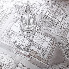 an architectural drawing of the dome of st paul's cathedral