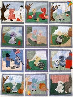 the quilts are made to look like children's pictures