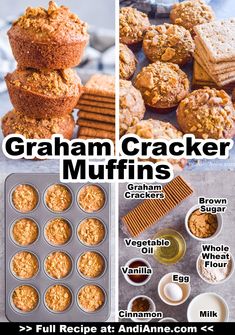 the recipe for graham cracker muffins is shown