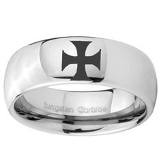 This tungsten carbide ring in silver color, 8mm width with a logo Maltese Cross engraved on it. This tungsten ring is cobalt free to avoid allergies, high polish finish, comfort fit design, perfect for the one you love. Tungsten ring is non scratch only apply on original tungsten silver color, it DOES NOT apply for any color coated tungsten item, please good take care your jewelry avoided from crash or any chemical lotion or perfume apply on the surface, it will effect the coating on the ring. Tungsten tendency to break when drop on floor or hit with hard material. We can customize logo from your own design , email us and we can make for you. We provide laser inside text engraving service, add on engrave from the drop down manual.. Cross Mirror, Tungsten Carbide Mens Rings, Maltese Cross, Tungsten Carbide Rings, Men's Wedding Ring, Mens Ring, Tungsten Ring, Tungsten Carbide, Engraved Rings