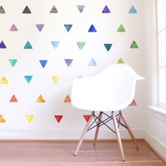 Small Rainbow Triangles Wall Decal Set - Project Nursery Rainbow Bedroom, Triangle Wall, Rainbow Watercolor, Rainbow Room, Fabric Wall Decals, Kids Wall Decor, Playroom Wall, Toy Rooms, Project Nursery