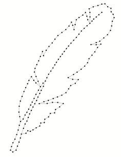 a black and white dotted line drawing of a feather