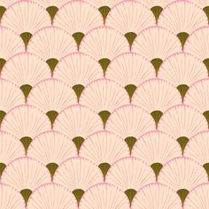 an art deco fan pattern in pink and brown