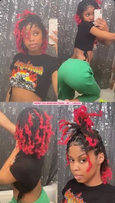 Colored Loc Tips, Dreadlocks Dyed Tips, Dyed Loc Tips Black Women, Peekaboo Locs Pink, Dye Dreadlocks Black Women, Two Tone Locs