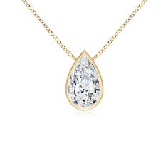 This dazzling solitaire pendant is modern, minimal and feminine. It is crafted in 14k yellow gold and showcases the pear-shaped diamond in a bezel setting. Diamond Solitaire Pendant, Pear Pendant, Solitaire Pendant Necklace, Solid Gold Chains, Bezel Pendant, Solitaire Pendant, Pear Diamond, Pear Shaped Diamond, Bezel Diamond