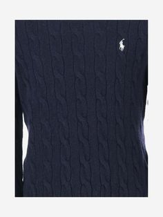 Pullover made of wool and cashmere Crew neck Long sleeves Ribbed edges Cable-knit workmanship Embroidered logo on chest Straight hem Navy Made in Turkey Composition: 90% wool, 10% cashmere Ralph Lauren Womens Clothing, Designer Ralph Lauren, Herno Jacket, Polo Ralph Lauren Women, Couture Outfits, Italian Outfits, Kenzo Kids, Stella Mccartney Kids, Ralph Lauren Womens