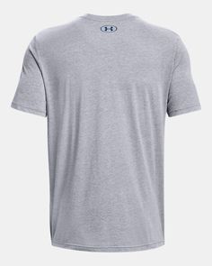 Super-soft, cotton-blend fabric provides all-day comfort|Ribbed collar Functional Gray Cotton Top, Under Armour Men, Under Armour, Top Shirt, Cotton Blend, Collar, Fabric