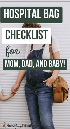 a pregnant woman with text overlay that reads hospital bag checklist for mom dad and baby Document Organization, Packing Hospital Bag, Pregnancy Hacks, Bag Checklist, Hospital Bag Checklist, Dad And Baby, Pumping Moms, Baby Sleep Problems