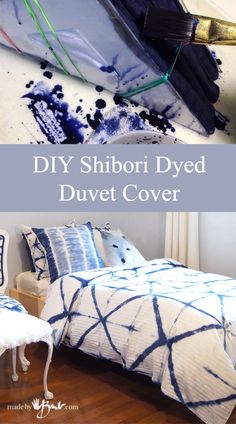 this diy shibori dyed duvet cover is so easy to make