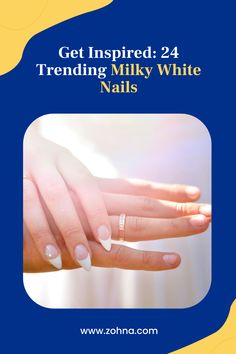 Embrace sophistication with milky white nails. Explore 24 stylish designs. White Nails With Designs, Milky White Nails, White French Nails, Manicure Colors, Nude Nail Polish