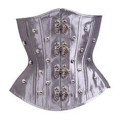 Silver Studded with Clasps Underbust Corset Ohjessa.com provides you 100% brand new and the best quality products. Navigator with Clasps Corset is the best choice for you Unique Corset, Purim Costumes, Gothic Costume, Purple Corset, Steampunk Corset, Steel Boned Corsets, Underbust Corset, Waist Training, Black Vinyl