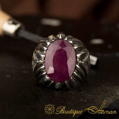 Silver Men Rings and Tasbeeh Shop - Boutique Ottoman Men Jewelry Oval Engraved Ruby Ring, Oval Ruby Ring Engraved, Luxury Engraved Oval Ruby Ring, Luxury Handmade Silver Ruby Ring, Luxury Silver Ruby Ring With Stone Setting, Oval Engraved Ruby Ring Gift, Engraved Oval Ruby Ring Gift, Silver Men Rings, Hand Engraved Rings