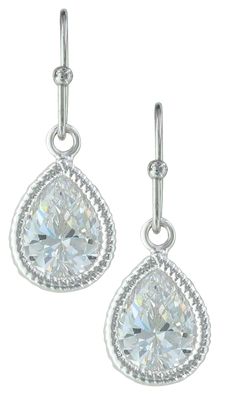 Hit the dance floor, head out for a date night concert, or go for a semi-formal day at the office in Western style with the Montana Silversmiths Western Teardrop Earrings. These classic silver-toned earrings accent your outfit with a beautiful teardrop-shaped clear stone wrapped in a bright, thin rope frame and hanging from French hooks.  Manufacturer style #: ER3731.   Silver-toned earrings  Teardrop-shaped clear stone  Bright, thin rope frame  French hooks Night Concert, Rope Frame, Earrings Western, Clear Earrings, Earrings Teardrop, Stone Wrapping, Clear Stone, The Dance, Dance Floor