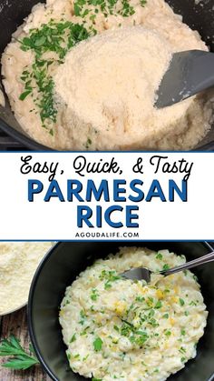 an easy quick and tasty parmesan rice recipe