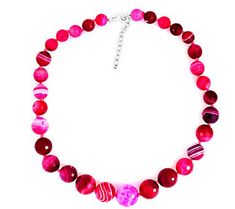 Make any look pop with the fabulous fun of this chalcedony necklace. It's crafted with graduated beads in vibrant shades of pink to add color to your ensembles. Chalcedony Necklace, Shades Of Pink, Neck Lace, Jewelry Necklaces, Shades, Band, Beads, Sterling Silver, Lace