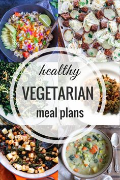 healthy vegetarian meal plans with text overlay