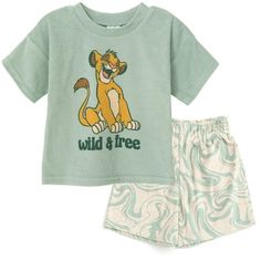 Get ready for a day filled with Disney magic in this stylish Disney tee and shorts set! This cool short sleeve shirt and shorts set features fun artwork your kid will be excited to wear, with iconic characters like Mickey Mouse, Simba from The Lion King, and Lightning McQueen from Cars. Made of a soft loop terry material that keeps your child comfortable, this fashionable Disney outfit is perfect for all day adventure and play! Size: 6.  Color: Multicolor.  Gender: male.  Age Group: kids. Toddler Boy Disney World Outfits, Boys Disney Outfits, Toddler Boy Disney Outfit, Eli Outfits, King Mickey, Fun Artwork, Baby Boy T Shirt, Classic Characters, Disney Tee