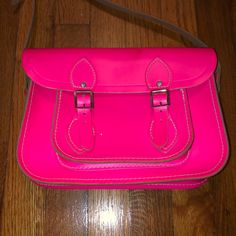 Hot Pink Leather Bag, Barely Used, Good Condition, Small Stain In The Front Of The Bag. Can Be Negotiable! Pink Leather Bag, Hot Pink Bag, Company Bag, Cambridge Satchel, Cambridge Satchel Company, Pink Leather, Pink Bag, Cambridge, Crossbody Bags