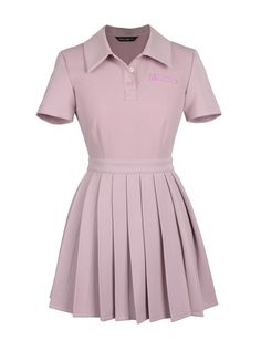 ❤︎Polo color pleated switching dress tennis girl❤︎ Pleated Tennis Dress, Polo Dress Women, Tennis Dress Outfit, Tennis Girl, Tennis Clothes, Tennis Dress, Slim Dresses, Polo Dress, Office Outfits