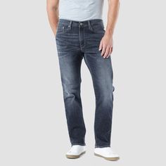 Denizen from Levi's Men's 232 Slim Straight Fit Jeans - Slater 30x32, Blue Denizen Jeans, Athletic Fit Jeans, Straight Fit Denim, Casual Night Out, Dark Denim Jeans, Denim Jeans Men, Levi Jeans 501, Straight Fit Jeans, Tapered Jeans