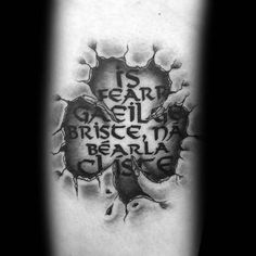 a black and white tattoo with the words it's fear, briseel, dan