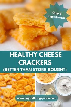 Cheesy Crackers That Are Better Than Store-Bought Homemade Snacks For Lunches, Easy Healthy Kid Snacks, Homemade Snacks To Store, Homemade Healthy Cheezits, Kids Lunch Snack Ideas, Food Ideas Homemade, Easy Crackers Recipe, Super Simple Snack Recipes, Home Made Cheese Crackers