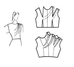 four different types of blouses and one is black and white, the other has an image of a woman's back