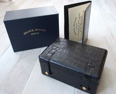 FRANCK MULLER Geneve Black Croco Leather Watch Box and Wallet, Papers and Outer Box As New Master Of Complications  Box, Wallet, Papers and Outer Box Only  Rare Find As New Condition Luxury Rectangular Case For Gifts, Luxury Rectangular Cases For Gifts, Luxury Rectangular Gift Cases, Luxury Gift Cases, Leather Watch Box, Franck Muller, Watch Box, Wristwatch Men, Wrist Watches