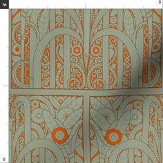 an orange and blue art nouveau design