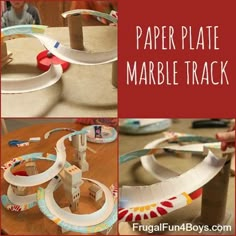 paper plate marble track for kids to play with